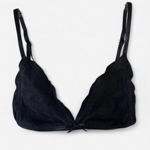 Honeydew Intimates black ribbed bralette 100% cotton